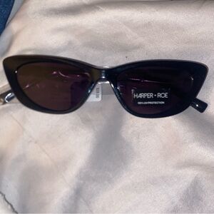 Black Cat-Eye Sleek Sunglasses Harper + Roe UV Protection